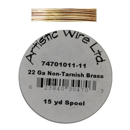 YELLOW BRASS 22 Gauge Round Wire / 15 Yard Roll / Artistic Wire