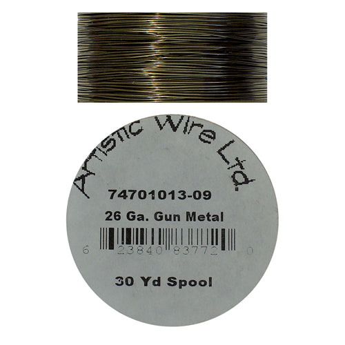26 GA GREEN Gun Metal Round Wire / 30 Yard Roll / Artistic Wire