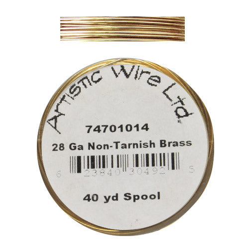 YELLOW BRASS 28 Gauge Round Wire / 40 Yard Roll / Artistic Wire