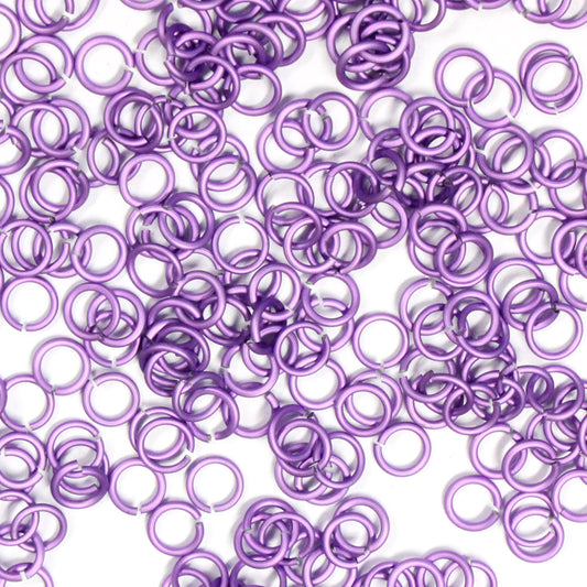 MATTE LAVENDER 3.4mm 20 GA Jump Rings / 5 Gram Pack (approx 275) / sawcut round open anodized aluminum