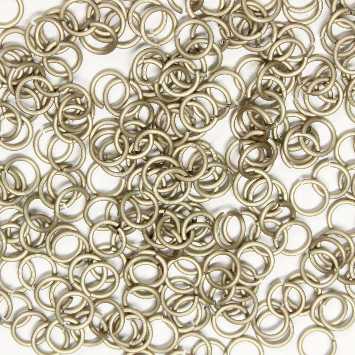 MATTE CHAMPAGNE 4mm 20 GA Jump Rings / 5 Gram Pack (approx 240) / sawcut round open anodized aluminum