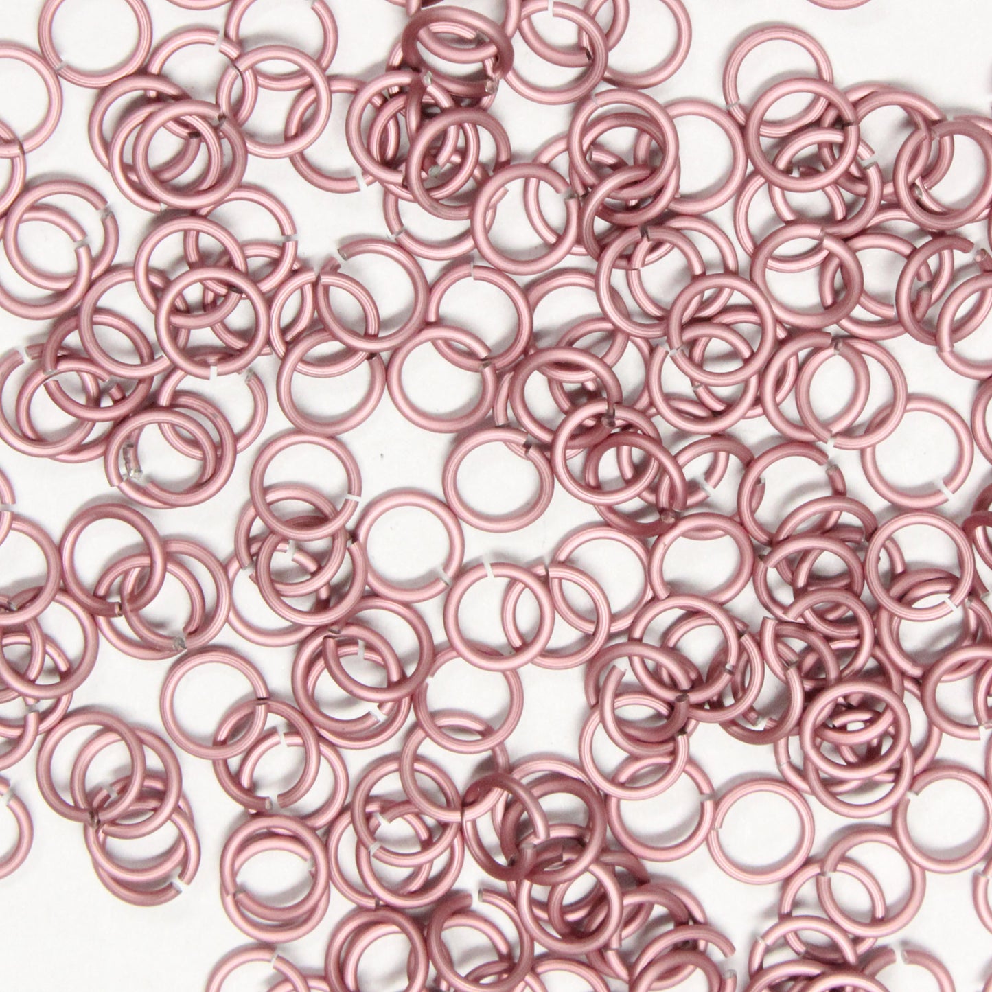 MATTE PINK 4mm 20 GA Jump Rings / 5 Gram Pack (approx 240) / sawcut round open anodized aluminum