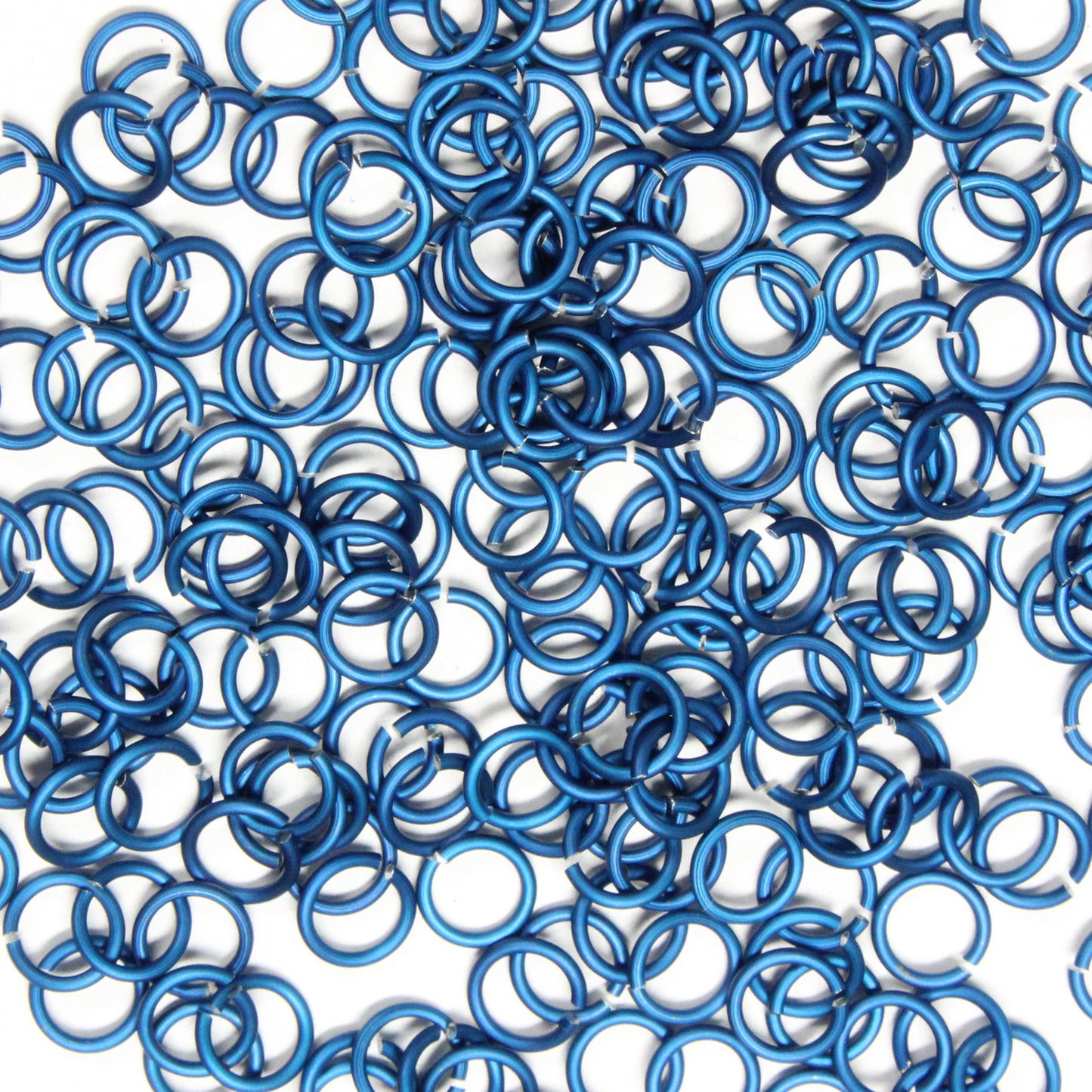 MATTE ROYAL BLUE 4mm 20 GA Jump Rings / 5 Gram Pack (approx 240) / sawcut round open anodized aluminum