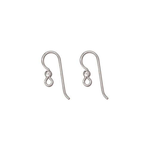 Sterling Silver Hook Earwires with 3mm SS ball / sold by the pair / open loop for adding charms or pendants