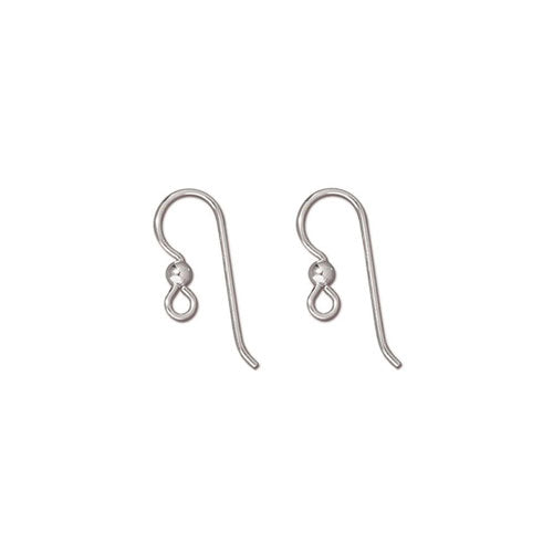 Sterling Silver Hook Earwires with 3mm SS ball / sold by the pair / open loop for adding charms or pendants