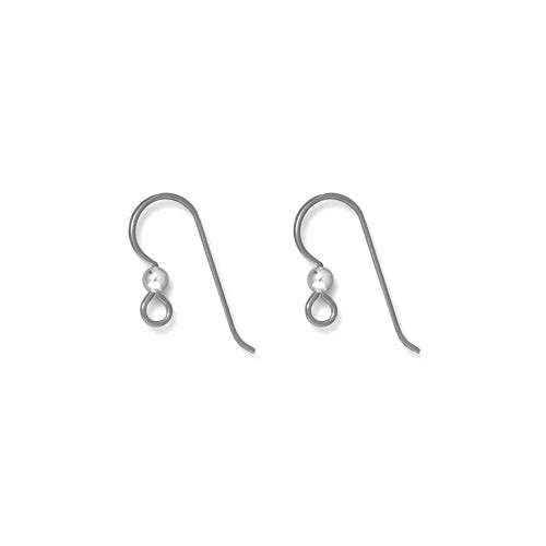 Grey Niobium Hook Earwires with 3mm SS ball / sold by the pair / open loop for adding charms or pendants