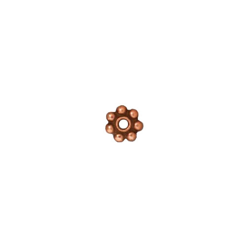 TierraCast 5mm Beaded Daisy Spacer Bead / pewter with antique copper finish