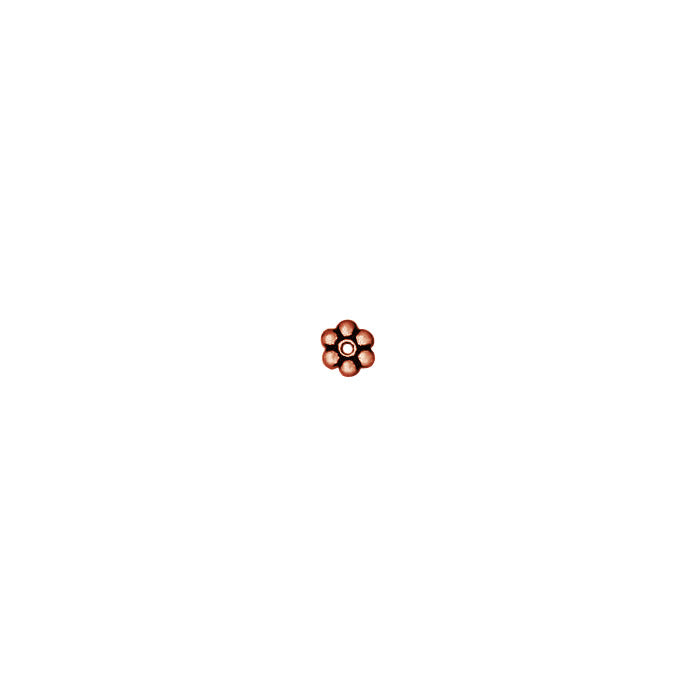 TierraCast 3mm Beaded Daisy Spacer Bead / pewter with antique copper finish / 93-0418-18