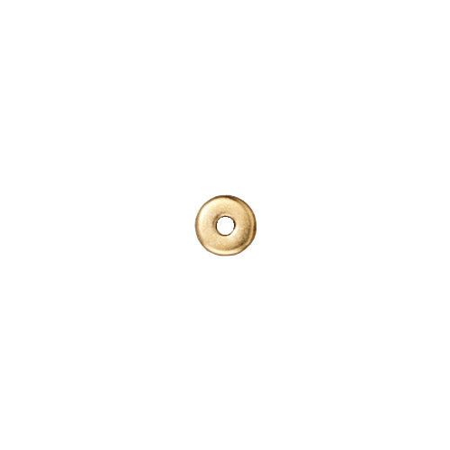 TierraCast 5mm Disk Heishi Spacer Bead / pewter with a bright gold finish / 93-0441-25