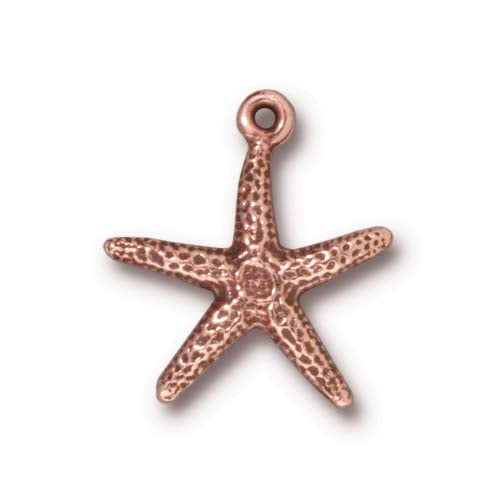 TierraCast Seastar Charm / pewter with antique copper finish