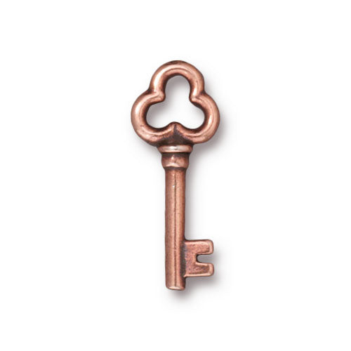TierraCast Key Charm / pewter with antique copper finish