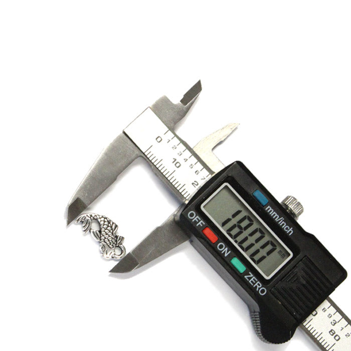 TierraCast 18mm Koi Charm / pewter with antique silver finish / measured with calipers