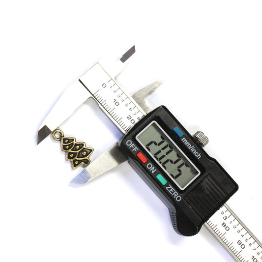 TierraCast Christmas Tree Charm / pewter with an brass oxide finish / measured with calipers
