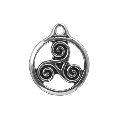 TierraCast 19mm Triskele Charm / pewter with antique silver finish / reverse view
