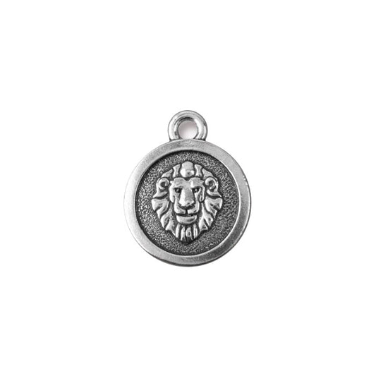 TierraCast Leo Zodiac Charm / pewter with antique silver finish / reverse view