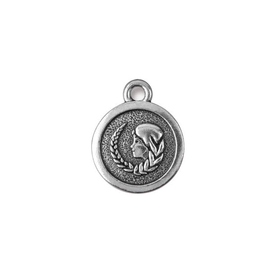 TierraCast Virgo Zodiac Charm / pewter with antique silver finish / reverse view
