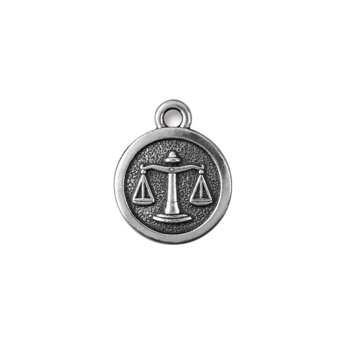 TierraCast Libra Zodiac Charm / pewter with antique silver finish / reverse view