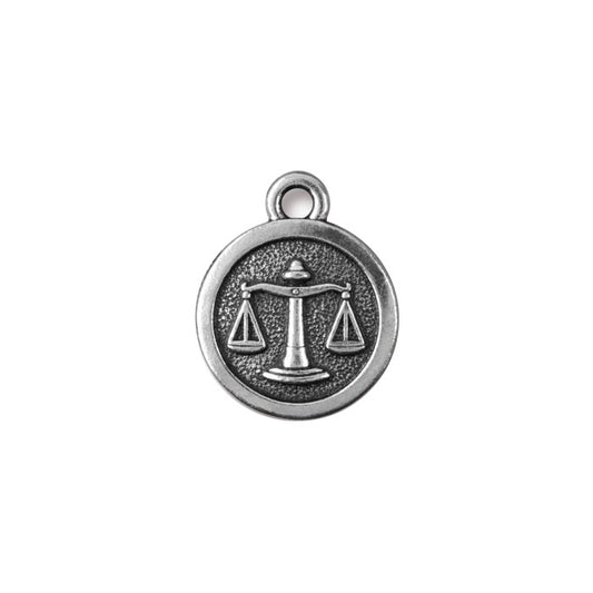 TierraCast Libra Zodiac Charm / pewter with antique silver finish / reverse view