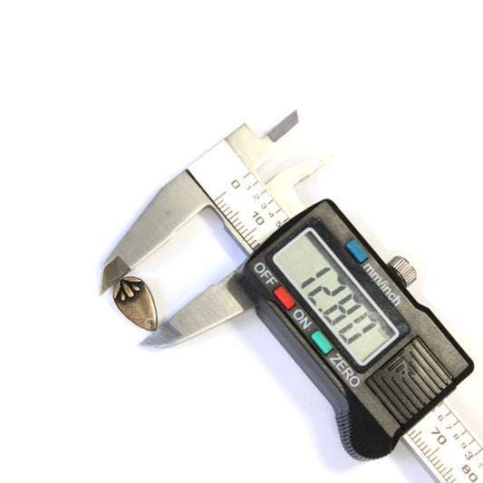 TierraCast 13mm Lotus Petal Charm / pewter with a brass oxide finish / measured with calipers