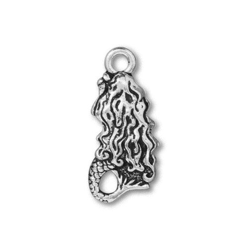 TierraCast Mermaid Charm / pewter with antique gold finish / reverse view