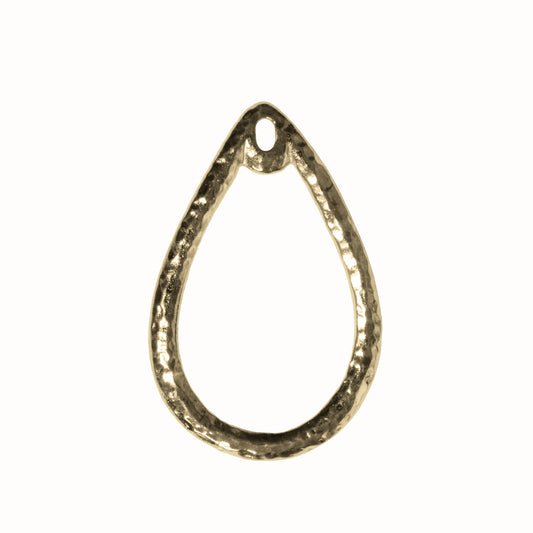 TierraCast Stitch-around Teardrop Charm / plated pewter with a bright gold finish / 94-2564-25