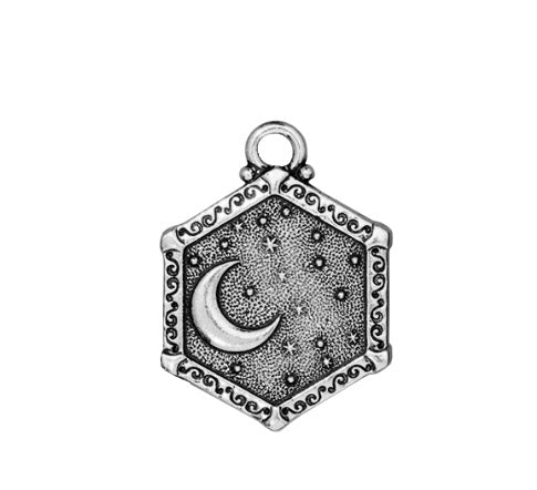 TierraCast Sun & Moon Pendant / pewter with a antique silver finish