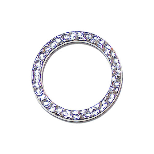 TierraCast 19mm Hammertone Ring Link / pewter with a bright rhodium finish