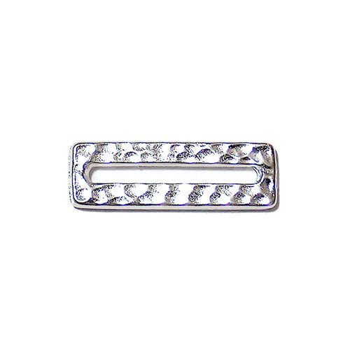 TierraCast Hammertone Rectangle Link / pewter with a bright rhodium finish