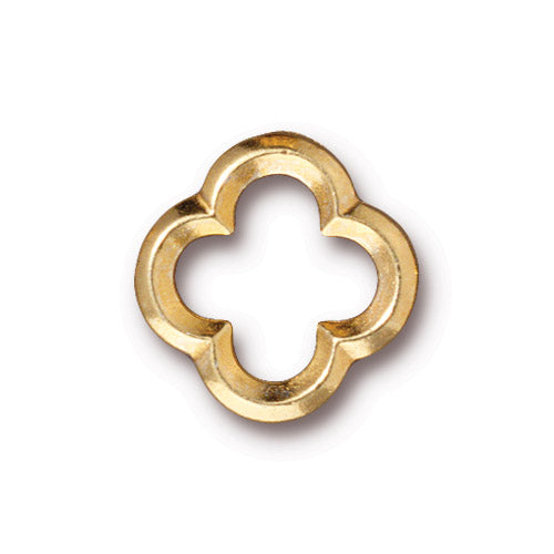 TierraCast 16mm Quatrefoil Link / pewter with a bright gold finish