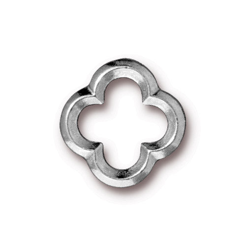 TierraCast 16mm Quatrefoil Link / pewter with a bright rhodium finish