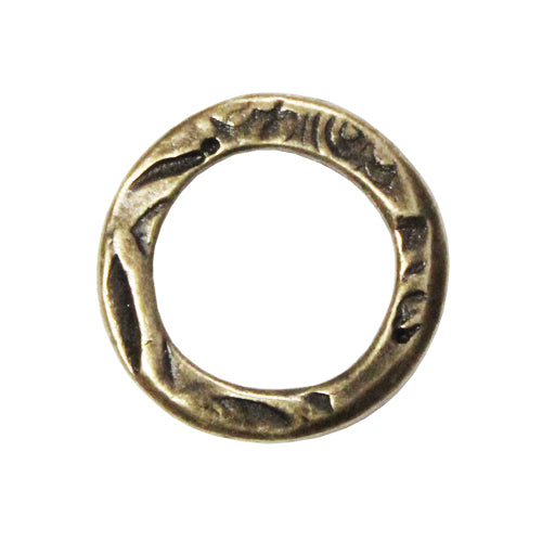 TierraCast 21mm Flora Ring Link / pewter with an antique brass finish / reverse view