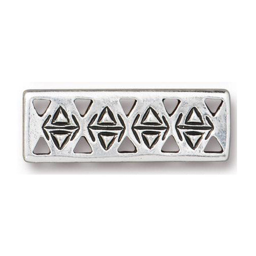TierraCast Ethnic Bar Link / pewter with antique silver finish / reverse view