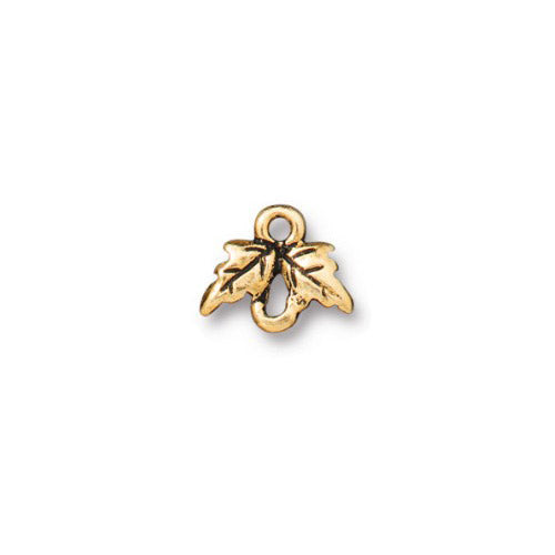 TierraCast Leaf Link / 10 Pack / pewter with antique gold finish