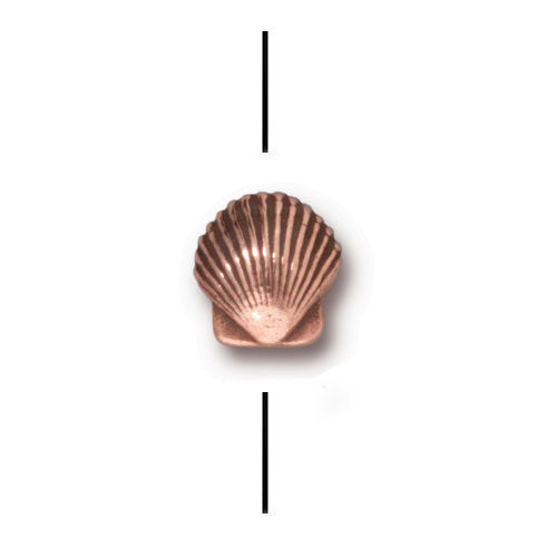 TierraCast 9mm Shell Bead / pewter with antique copper finish