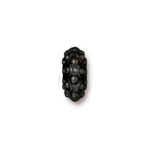 TierraCast Casbah Euro Bead / pewter with a black finish / large hole bead / side view
