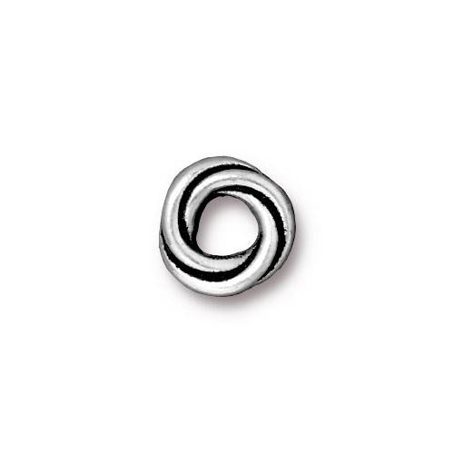 TierraCast 10mm Twisted Spacer Bead / pewter with antique silver finish