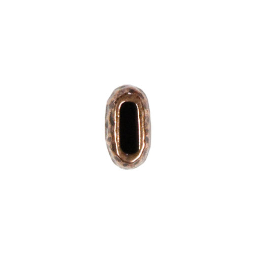TierraCast 6 x 2mm Distressed Crimp End Cap / pewter with antique copper finish / front view
