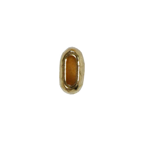 TierraCast 6 x 2mm Distressed Crimp End Cap / pewter with a bright gold finish / front view