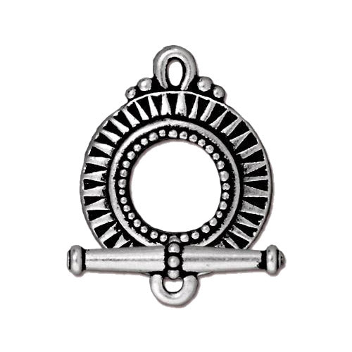 TierraCast Sunburst Toggle Clasp / pewter with antique silver finish