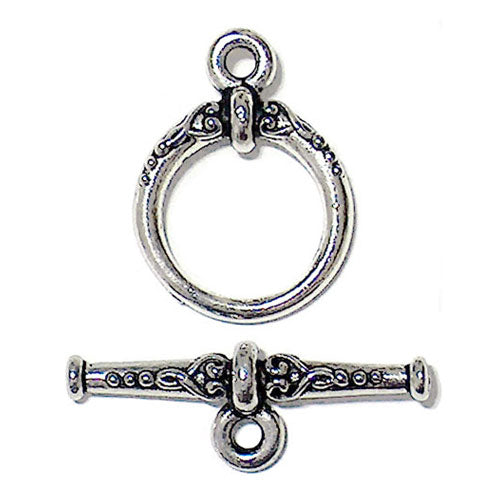 TierraCast Heirloom Toggle Clasp / pewter with antique silver finish