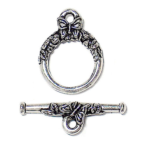 TierraCast Butterfly Toggle Clasp / pewter with antique silver finish