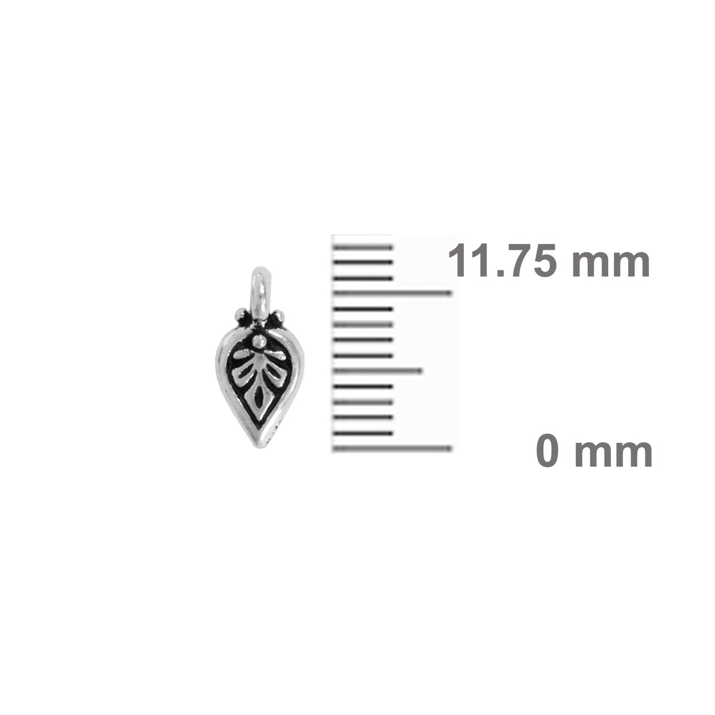 TierraCast Palmette Charm / pewter with antique silver finish / 94-2169-12