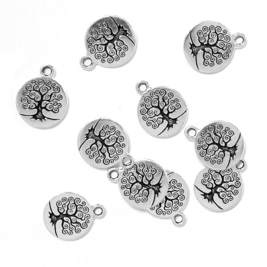 TierraCast 19mm Tree of Life Charm / pewter with antique silver finish / 94-2303-12