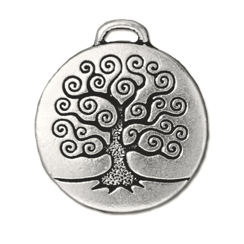 TierraCast 26mm Tree of Life Pendant / 5 Pack / pewter with antique silver finish