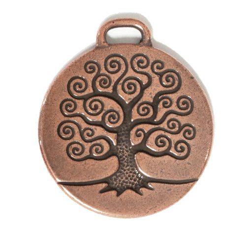 TierraCast 26mm Tree of Life Pendant / 5 Pack / pewter with antique copper finish