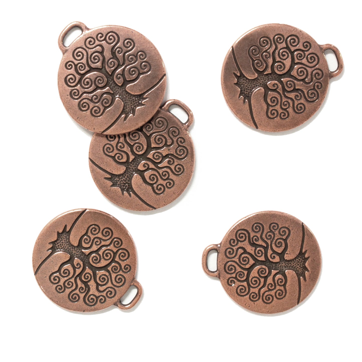 TierraCast 26mm Tree of Life Pendant / 5 Pack / pewter with antique copper finish
