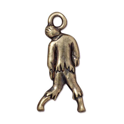 TierraCast Zombie Charm / pewter with a brass oxide finish