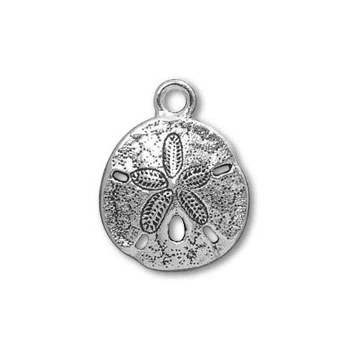 TierraCast Sand Dollar Charm / pewter with antique silver finish / 94-2449-12