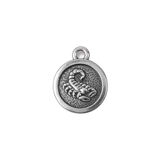 TierraCast Scorpio Zodiac Charm / pewter with antique silver finish / 94-2477-12