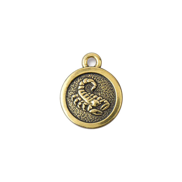TierraCast Scorpio Zodiac Charm / pewter with antique gold finish / 94-2477-26